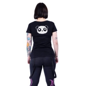 death metal panda t shirt ladies