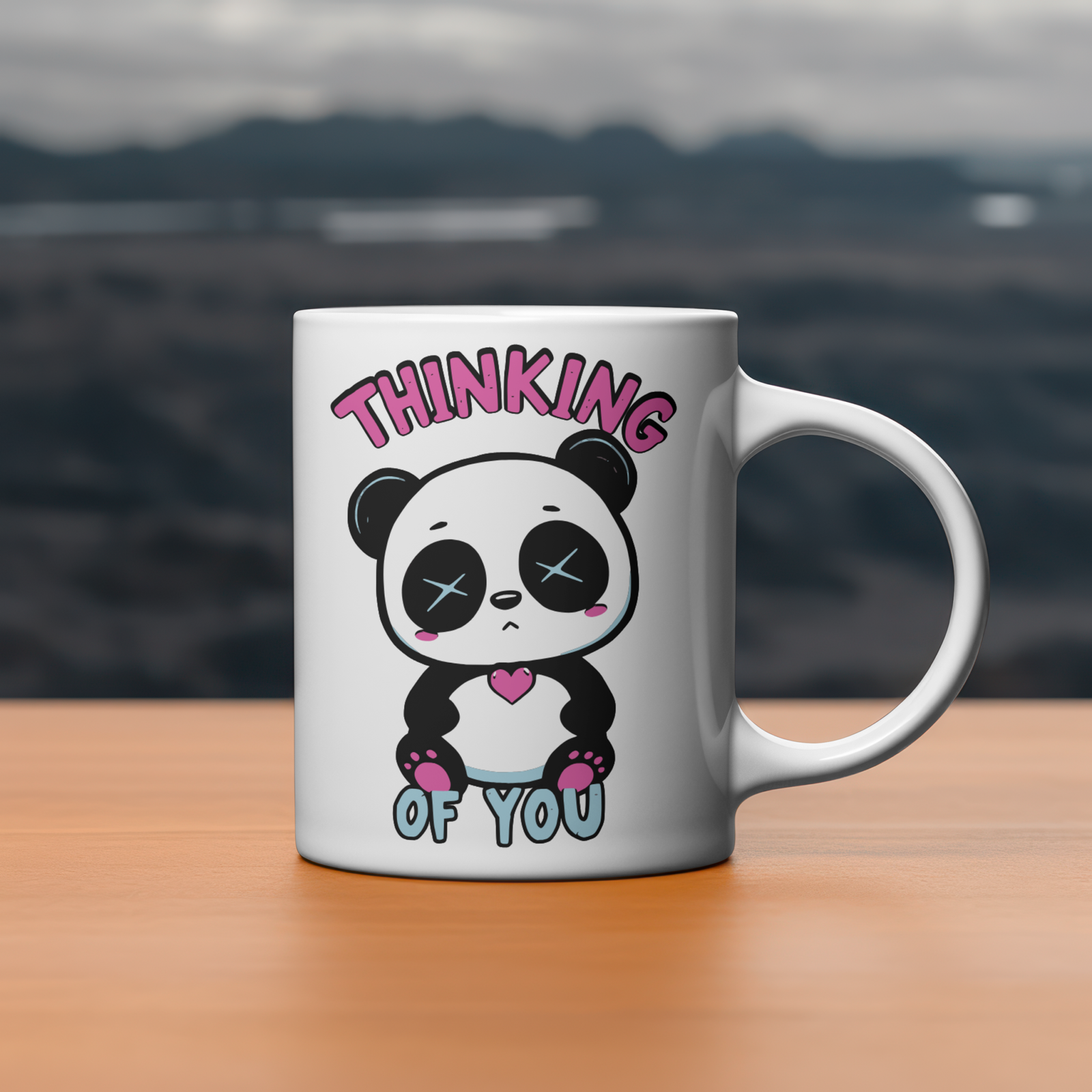 panda thinking of you mug