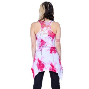 watercolour rose lace panel vest ladies